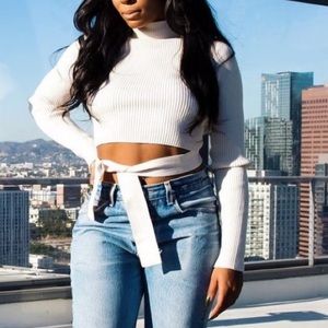 ZARA WRAP OPEN BACK SWEATER KNIT